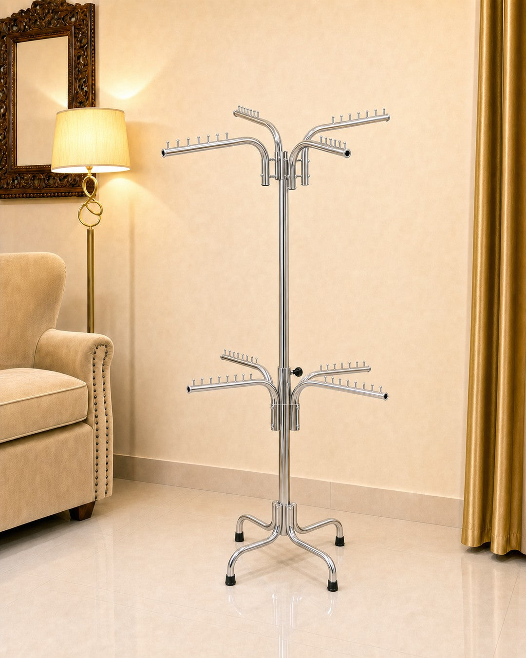Double Clothing Stand - right angle, empty