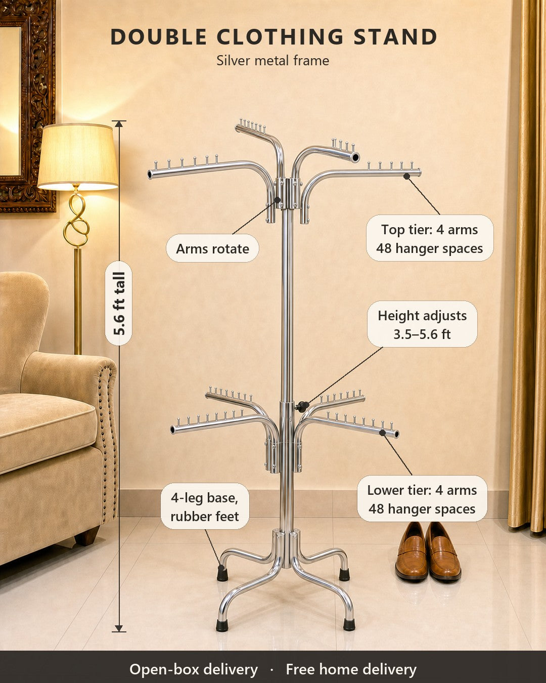 Double Clothing Stand - features and measurements